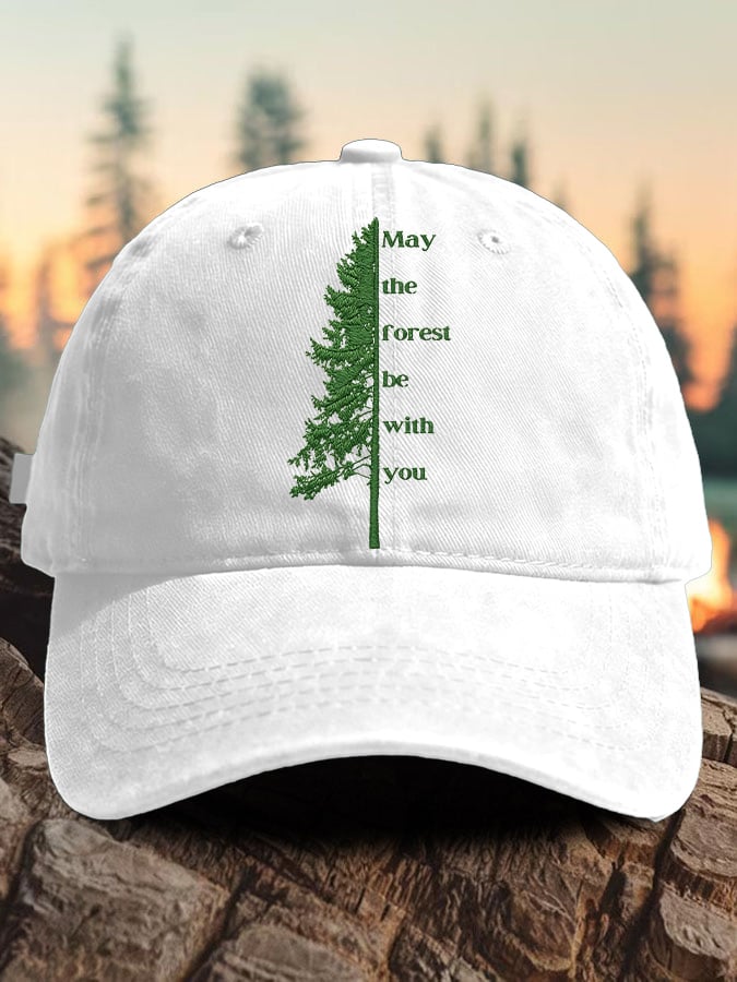 Retro May The Forest Be With You Print Baseball Cap