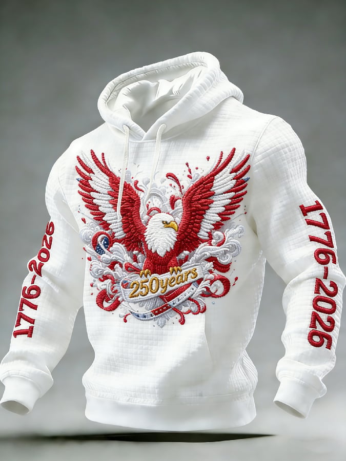 Men's Casual American 250th Anniversary Print Sweatshirt