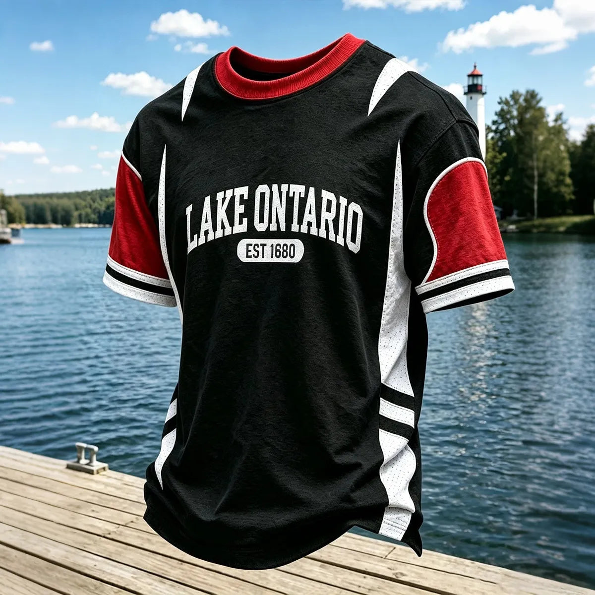 Men's Canada Lake Ontario Art Printed T-shirt