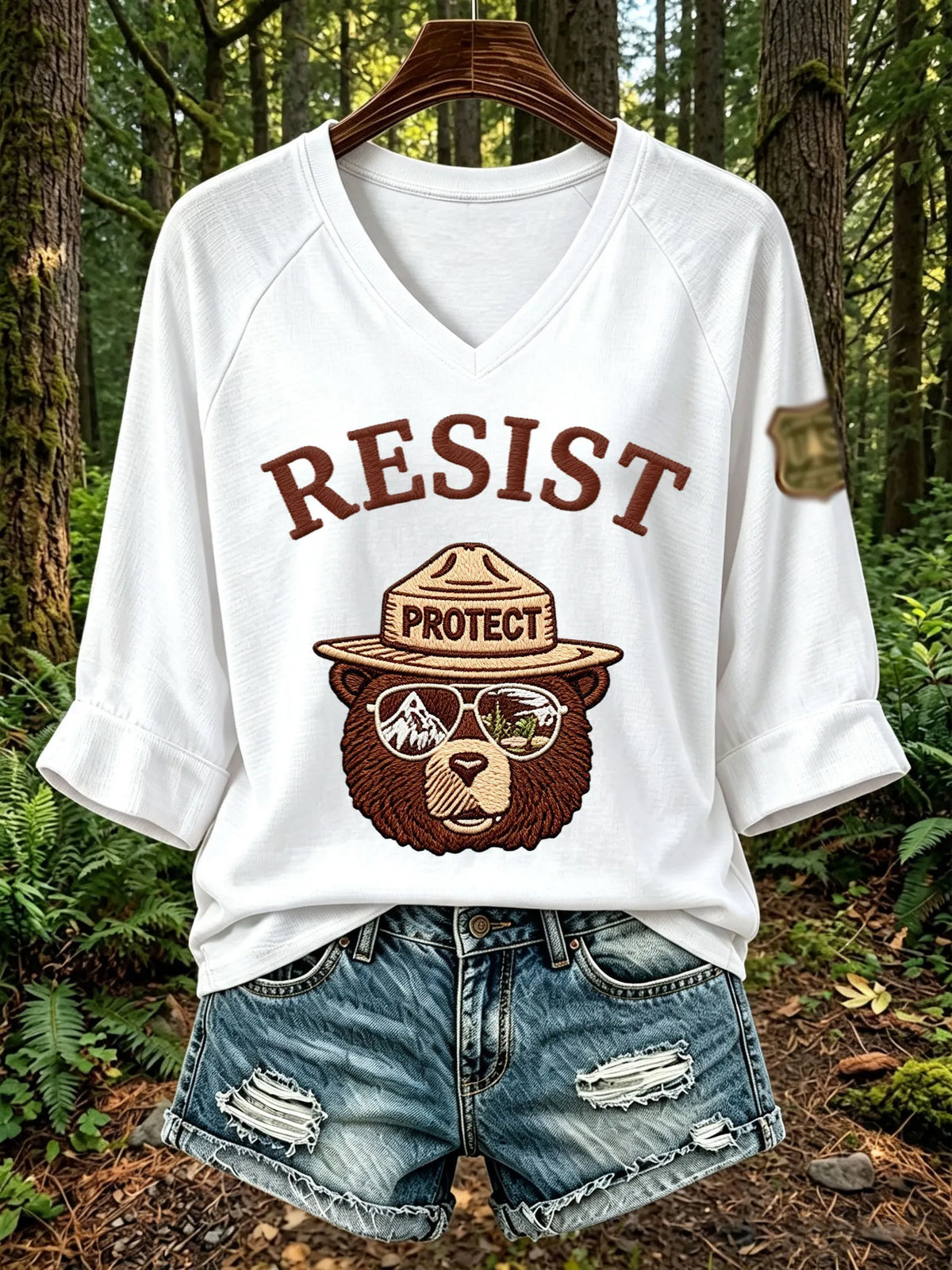 Women's Retro Protect Our Forest Print T-Shirt
