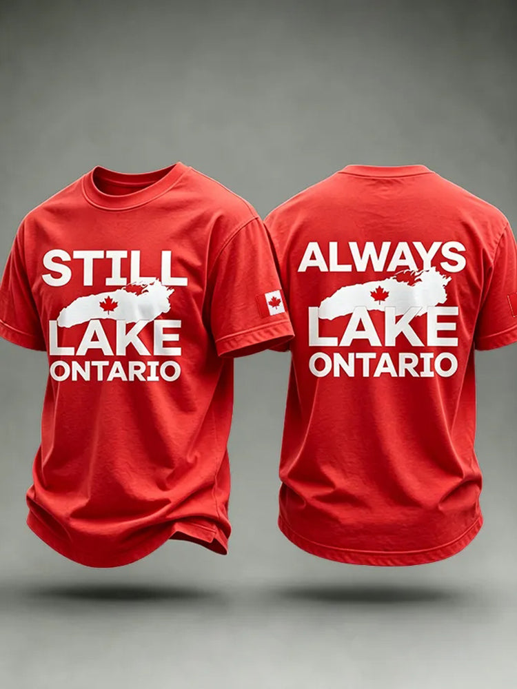 Men's  Canada Lake Ontario Printed Retro T-shirt