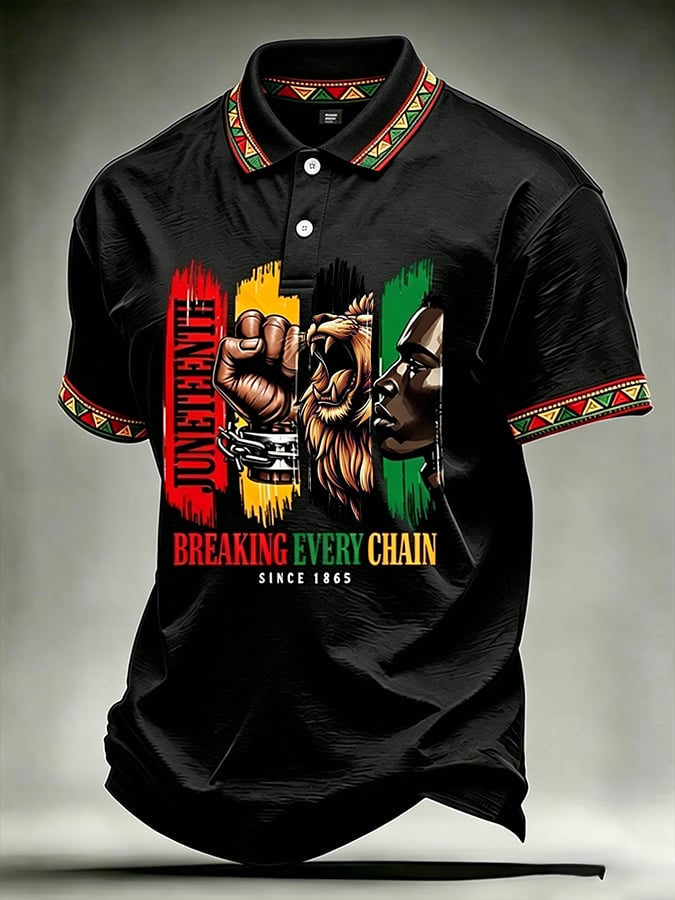 Men's Juneteenth Breaking Every Chain We Rise Printed Casual T-shirt