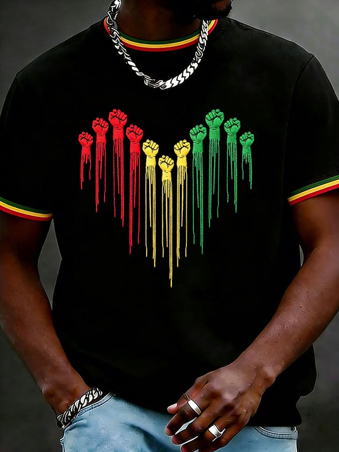 Men's Juneteenth Printed Casual T-shirt