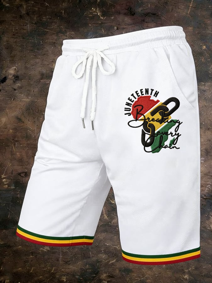 Men's Juneteenth Breaking Every Chain Print Shorts