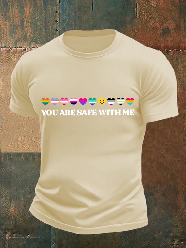 Men's YOU ARE SAFE WITH ME Print T-Shirt