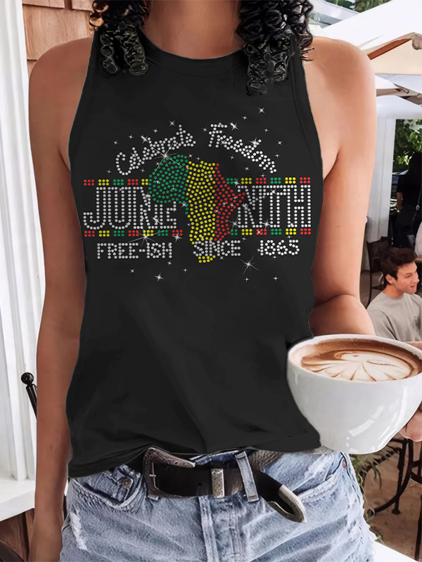 Women's Celebrate Freedom JUNETEENTH Print Casual Tank Top