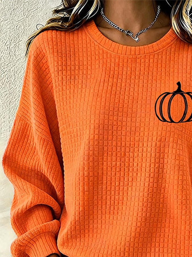 Women's Casual Autumn Printed Pullover Sweatshirt