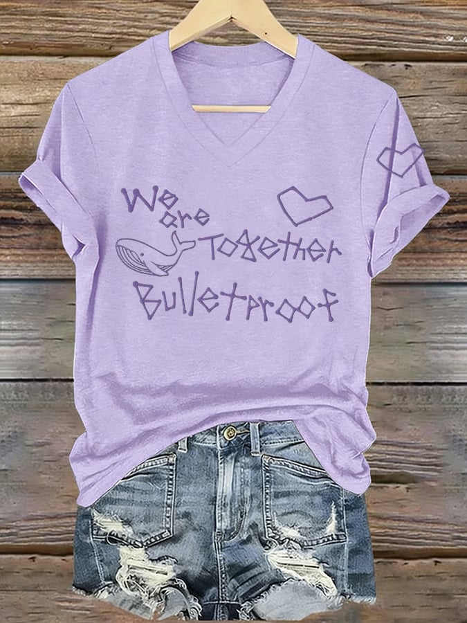 Women's K-pop Print Short-sleeved T-shirt