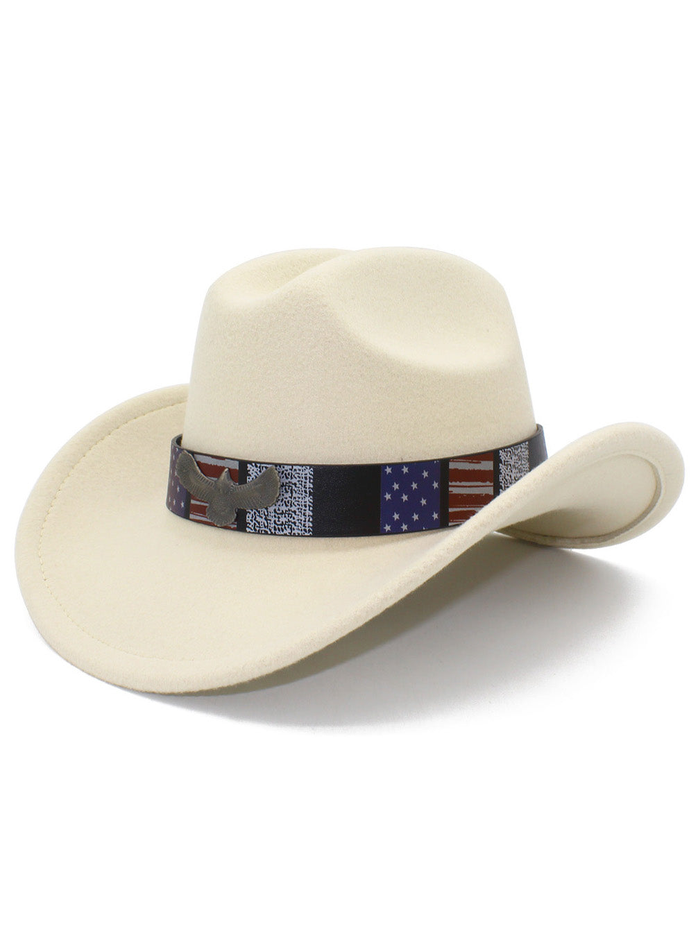 Men's American Flag Eagle Independence Day Wide Brim Cowboy Hat