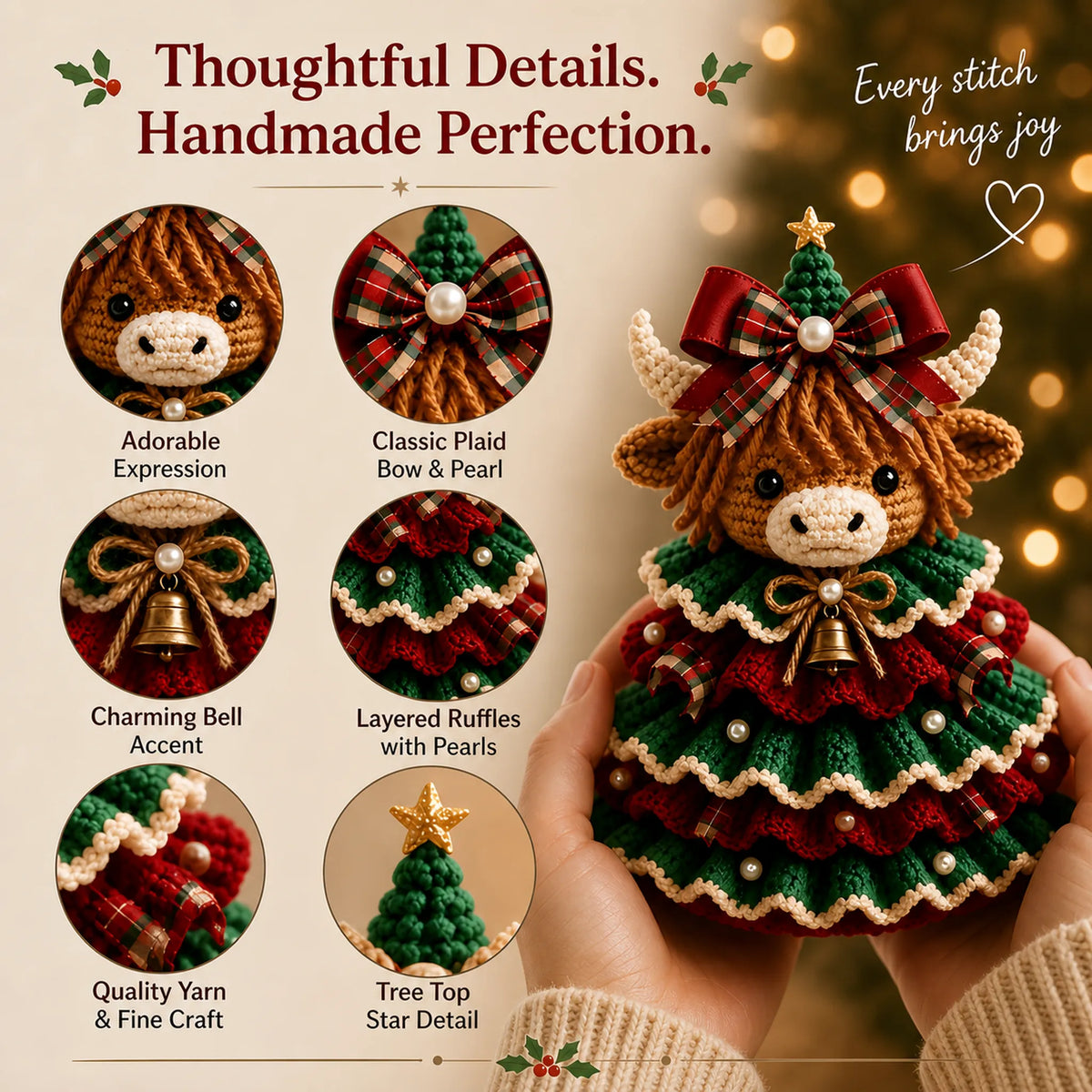 🔥LAST DAY 50% OFF - 🎄Crochet Animal Christmas Tree DIY Kit – Stitch a Little Christmas Magic