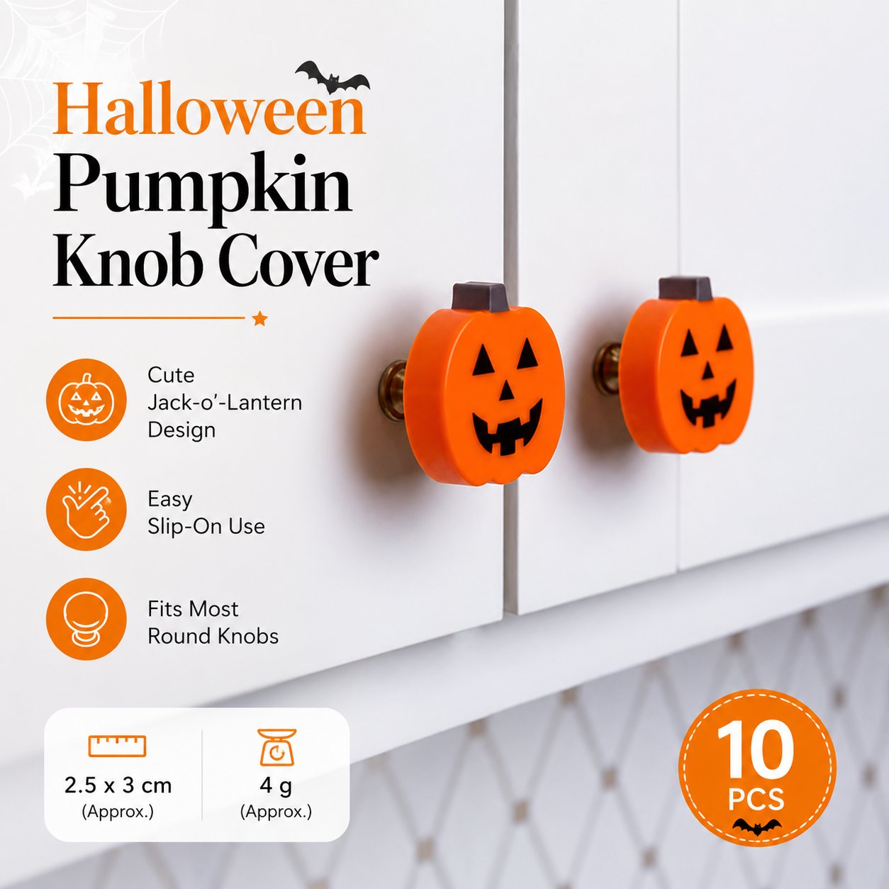🎃 Snap It On & Spook It Up — Turn Every Knob into a Halloween Pumpkin! 👻