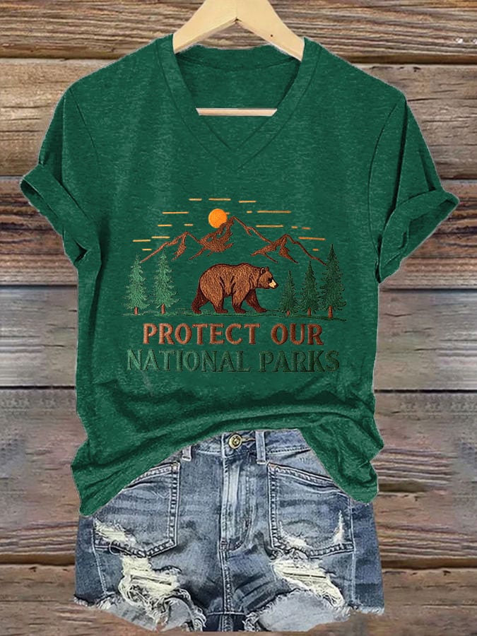 Women's National Park Print Casual T-Shirt