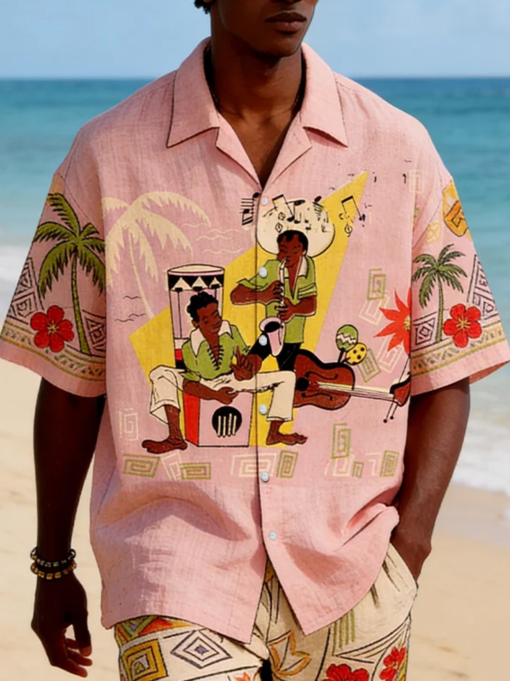 Men's Black History Culture Print Casual Top