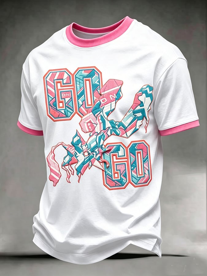 Men's Casual Basketball-Print T-Shirt