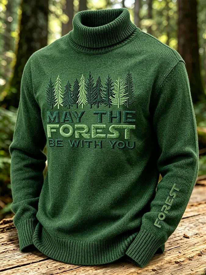 Men's "May the Forest Be With You" High-Neck Comfortable Top