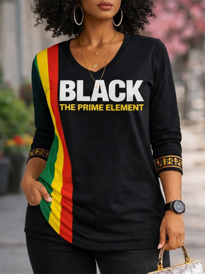 Women's Juneteenth Print Casual T-shirt
