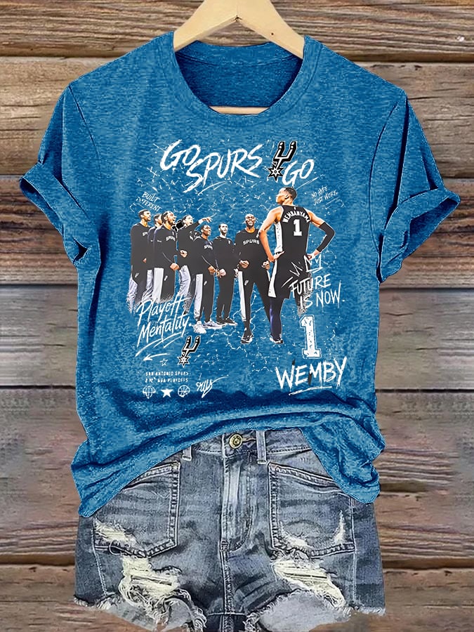 Women's  WEMBY Print Round Neck T-shirt