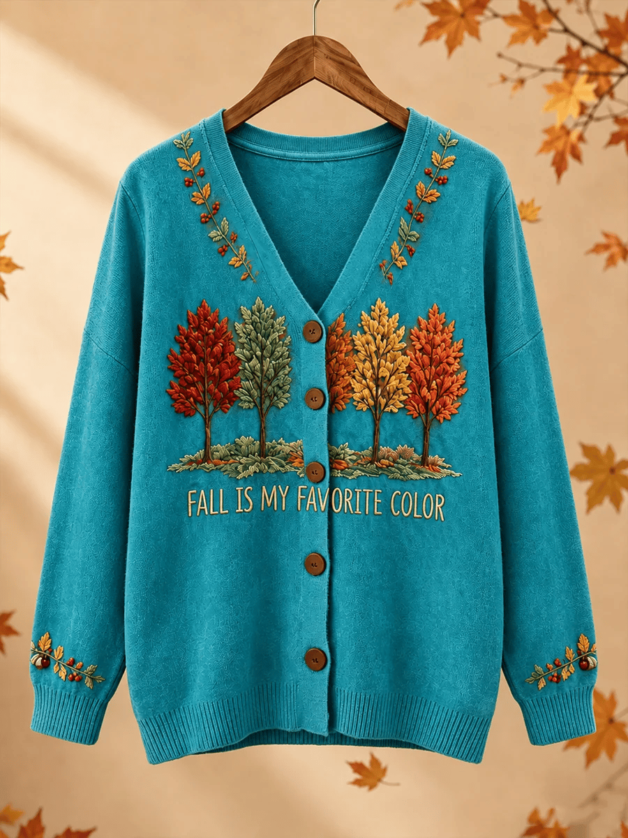 Women's Fall Patchwork Pumpkin Print Cardigan