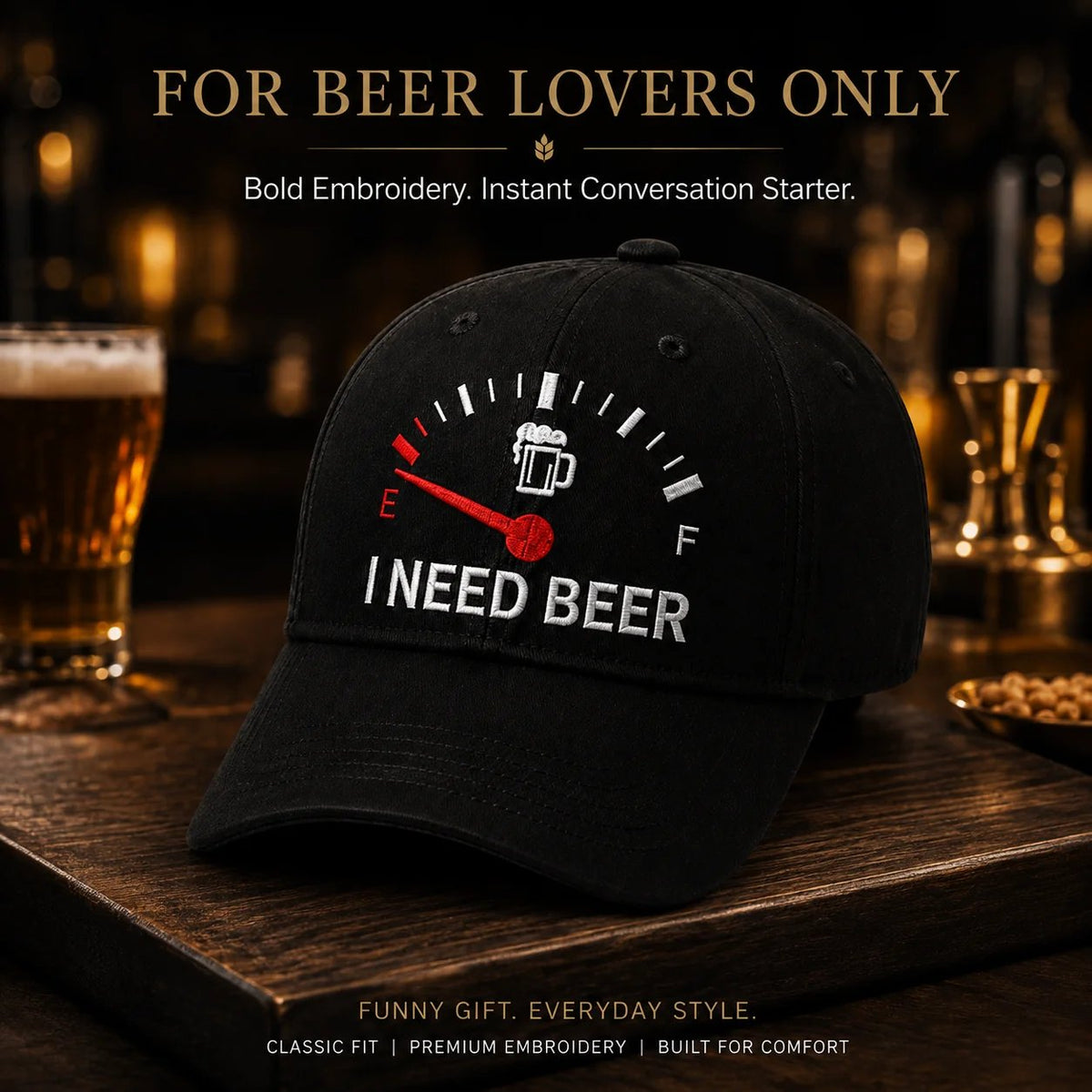 🔥LAST DAY 50% OFF - 🍺 I NEED BEER  Baseball Cap – Unisex Memorial Hat🧢 100% Cotton