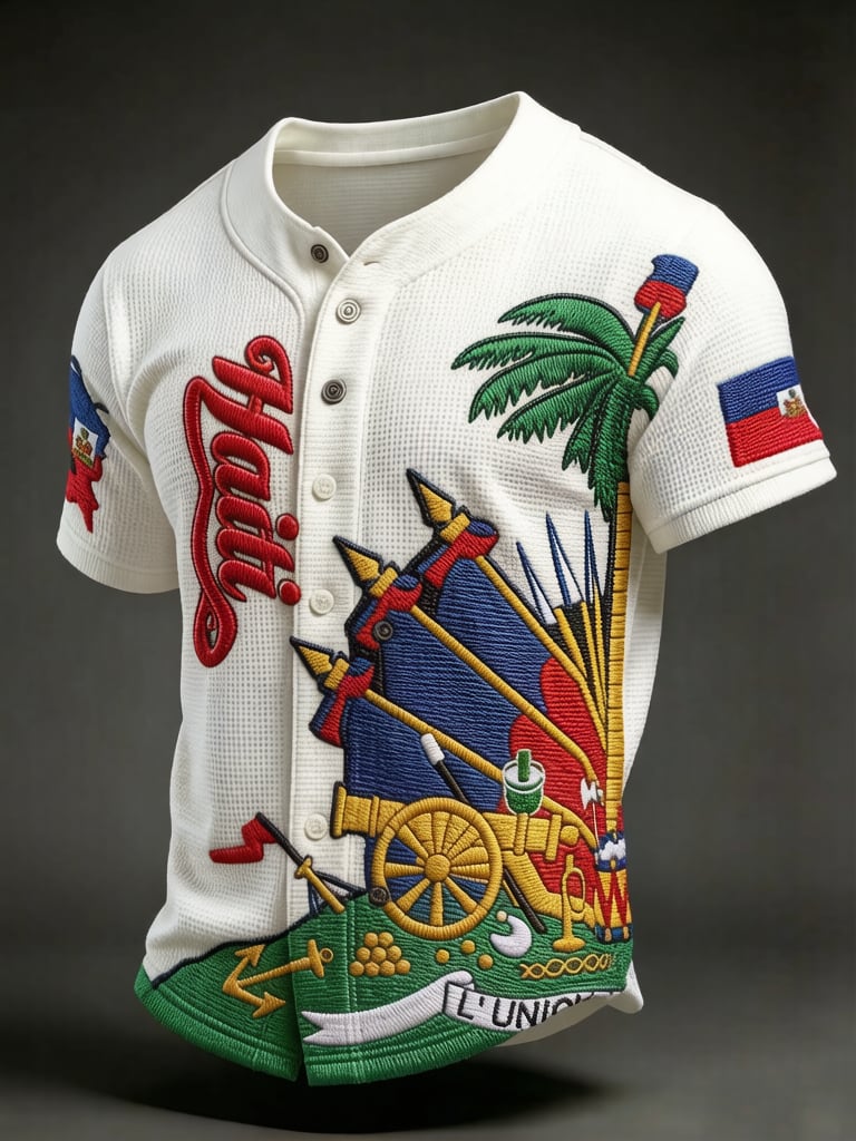 Men's Haiti Football Print Casual Top