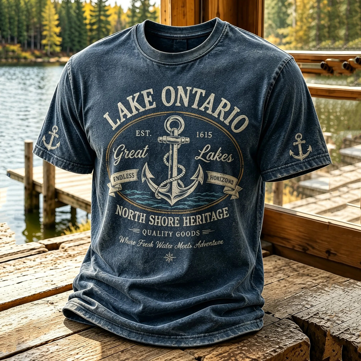 Men's 1615 Ontario Canada Print Casual Short-sleeve T-shirt
