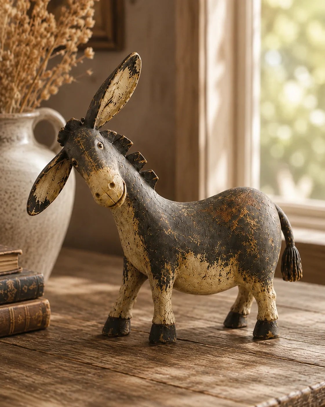 🐴Rustic donkey figurine for country house decoration