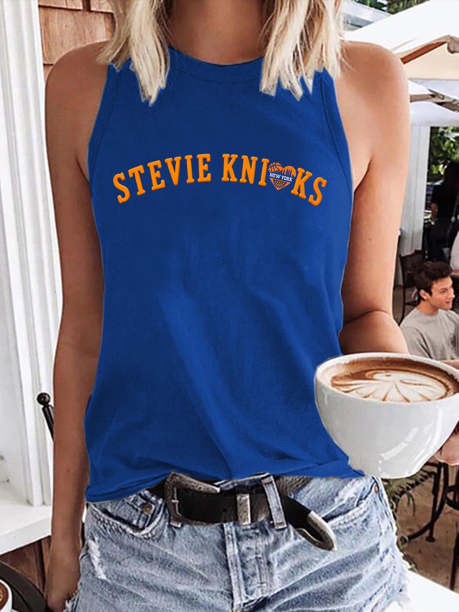 Retro New York Basketball Stevie Print Tops Tank