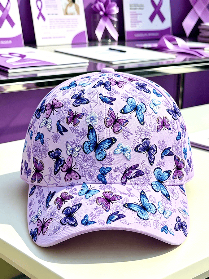 Purple Art Print Cap