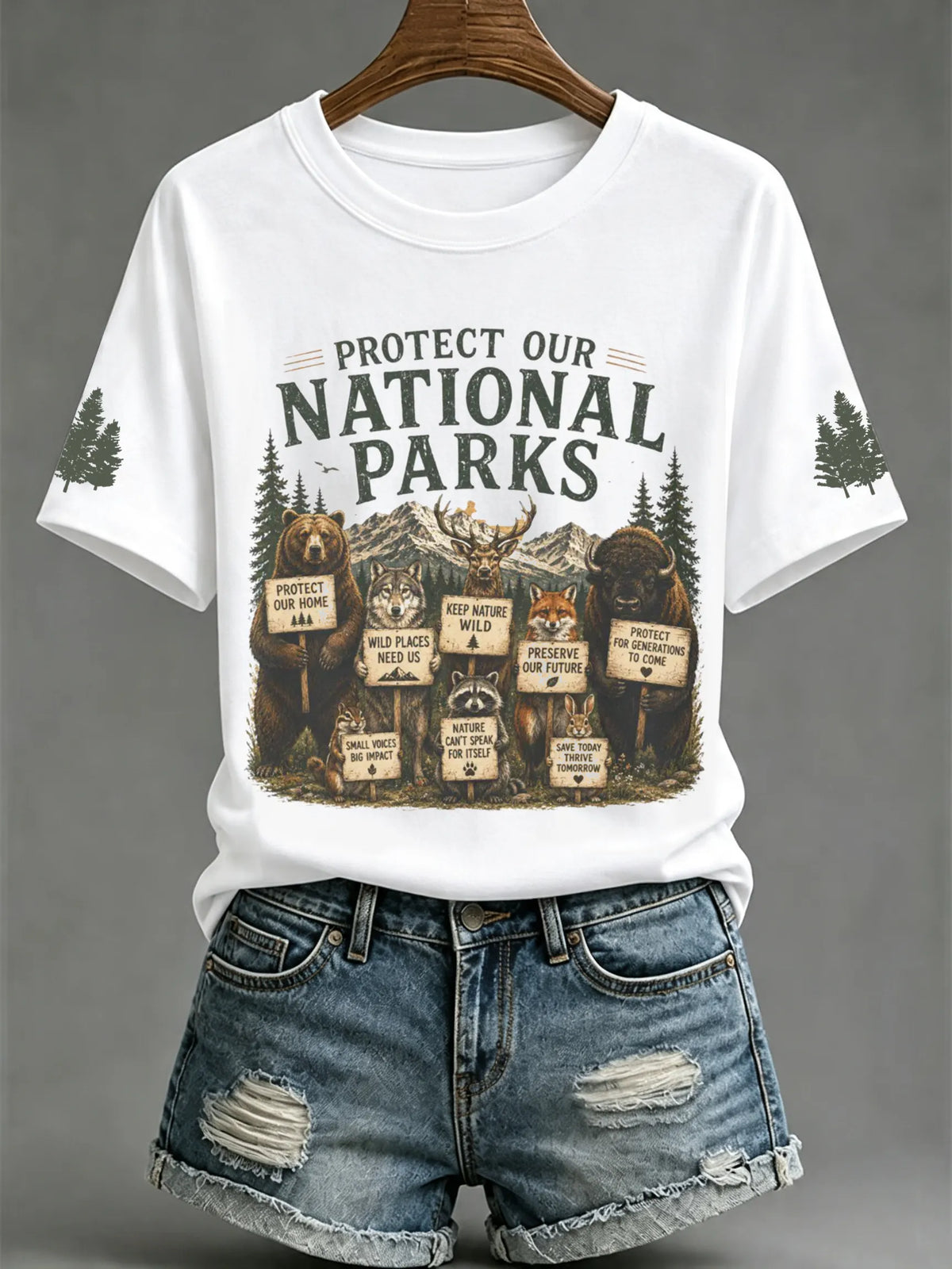 Women's Protect Our National Parks Print Short-Sleeve Top