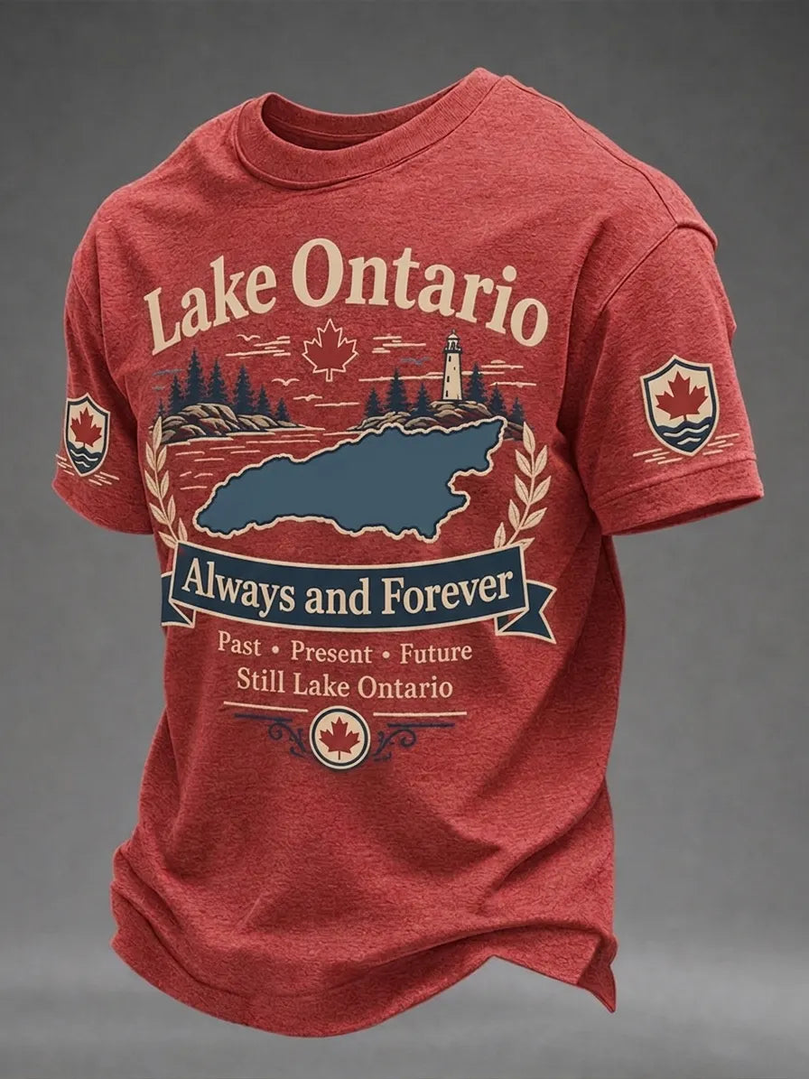 Men's Lake Ontario Always And Forever Printed T-shirt