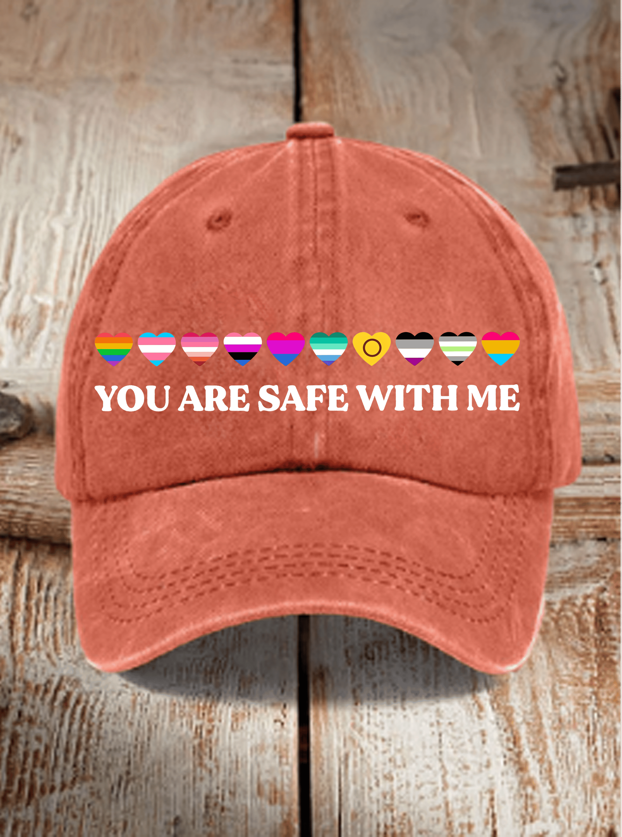 Unisex  YOU ARE SAFE WITH ME Print  Cap