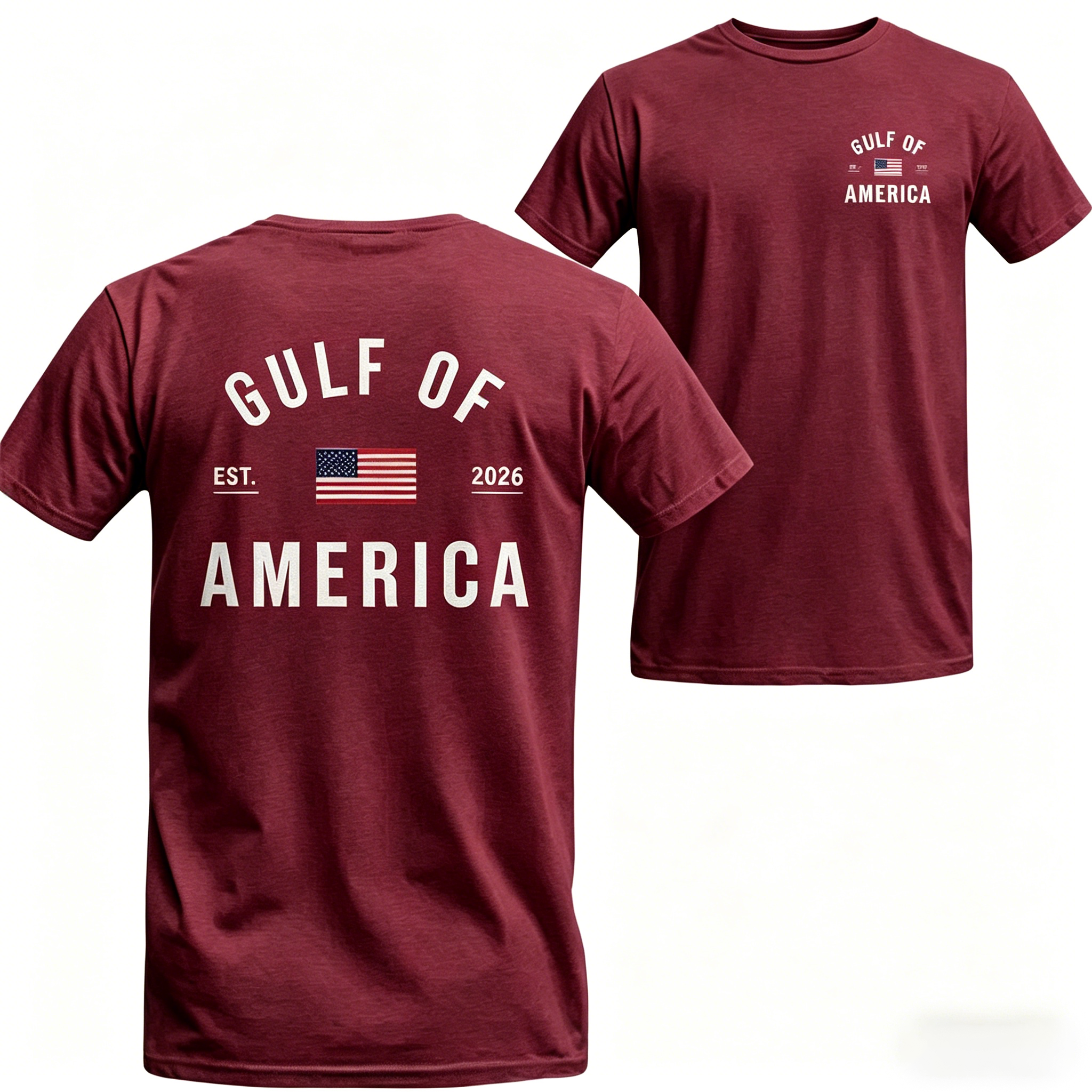 Men's Gulf of America T-Shirt – Patriotic Minimalist USA Flag Graphic Shirt