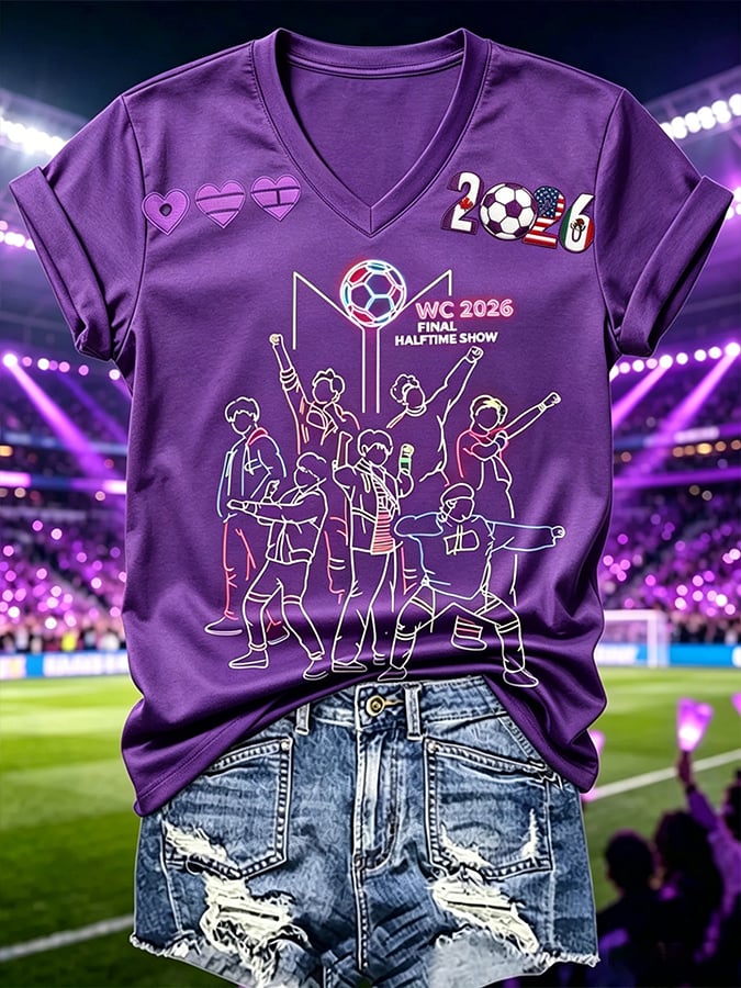 Women's Retro WC2026 Final Halftime Show Print T-Shirt