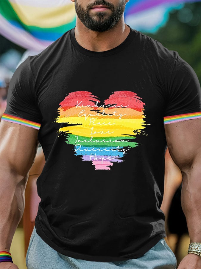 Men's Gay Month Print Casuasl T-Shirt