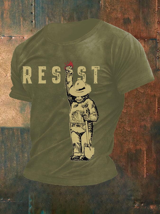 Men's Support National Parks Printed Round Neck T-Shirt