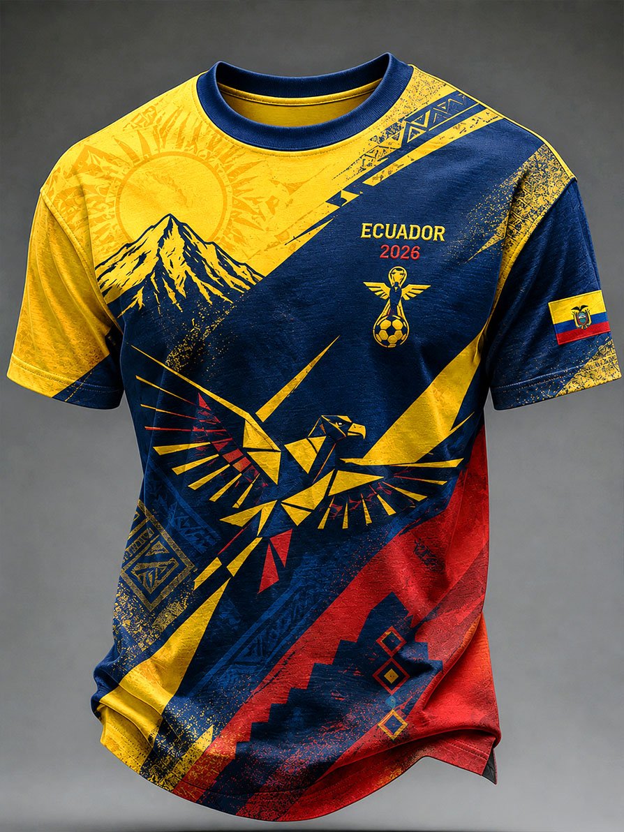 Men's Colombia Football Fan Crew Neck T-Shirt