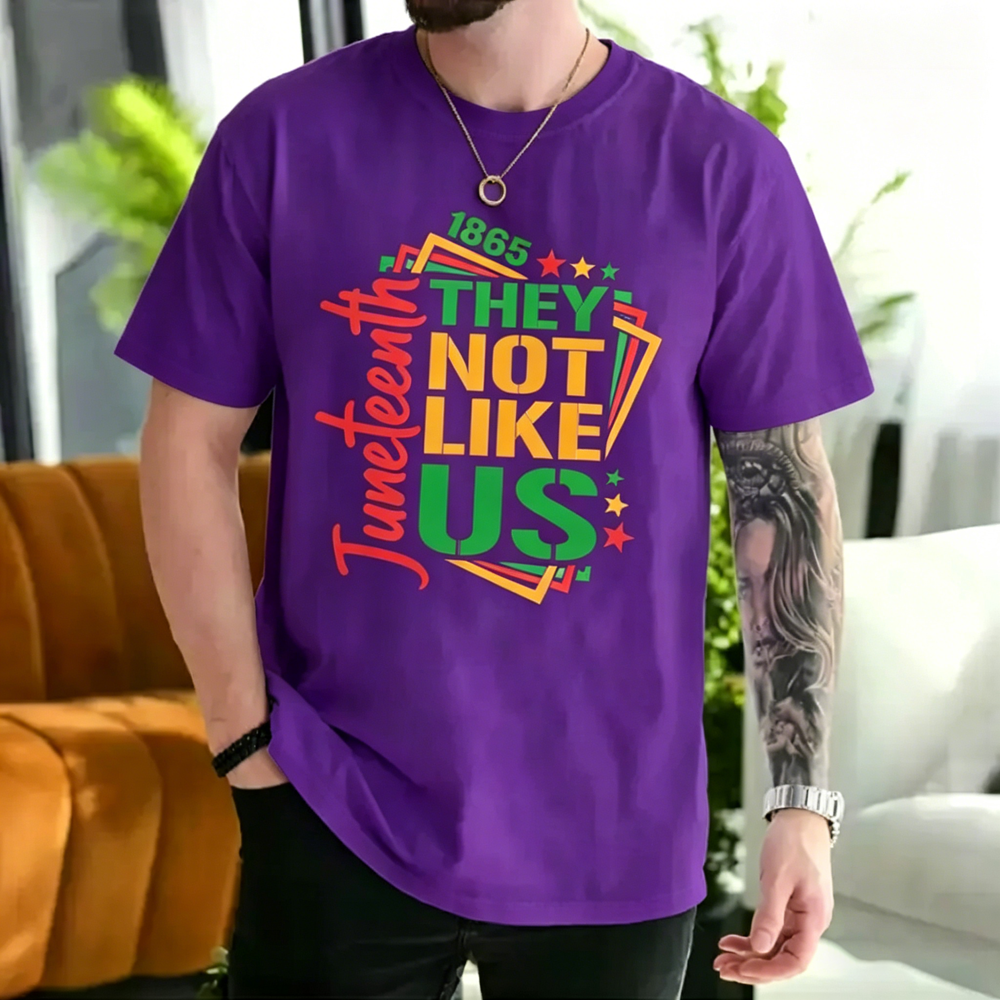 Men's  They Not Like Us Juneteenth independence day T-shirt