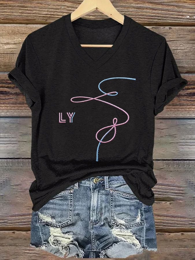 Women's K-pop Print Short-sleeved T-shirt