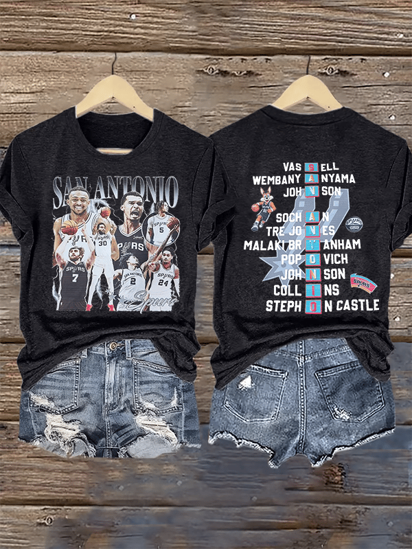 Women's  San Print Round Neck T-shirt