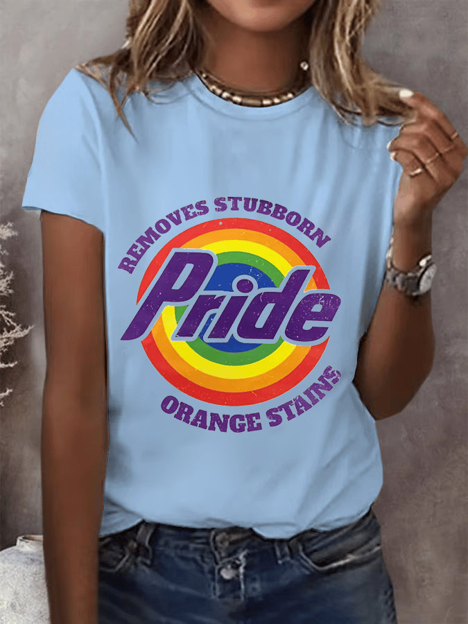 Women's Pride Rainbow Print Casual Crew Neck T-Shirt