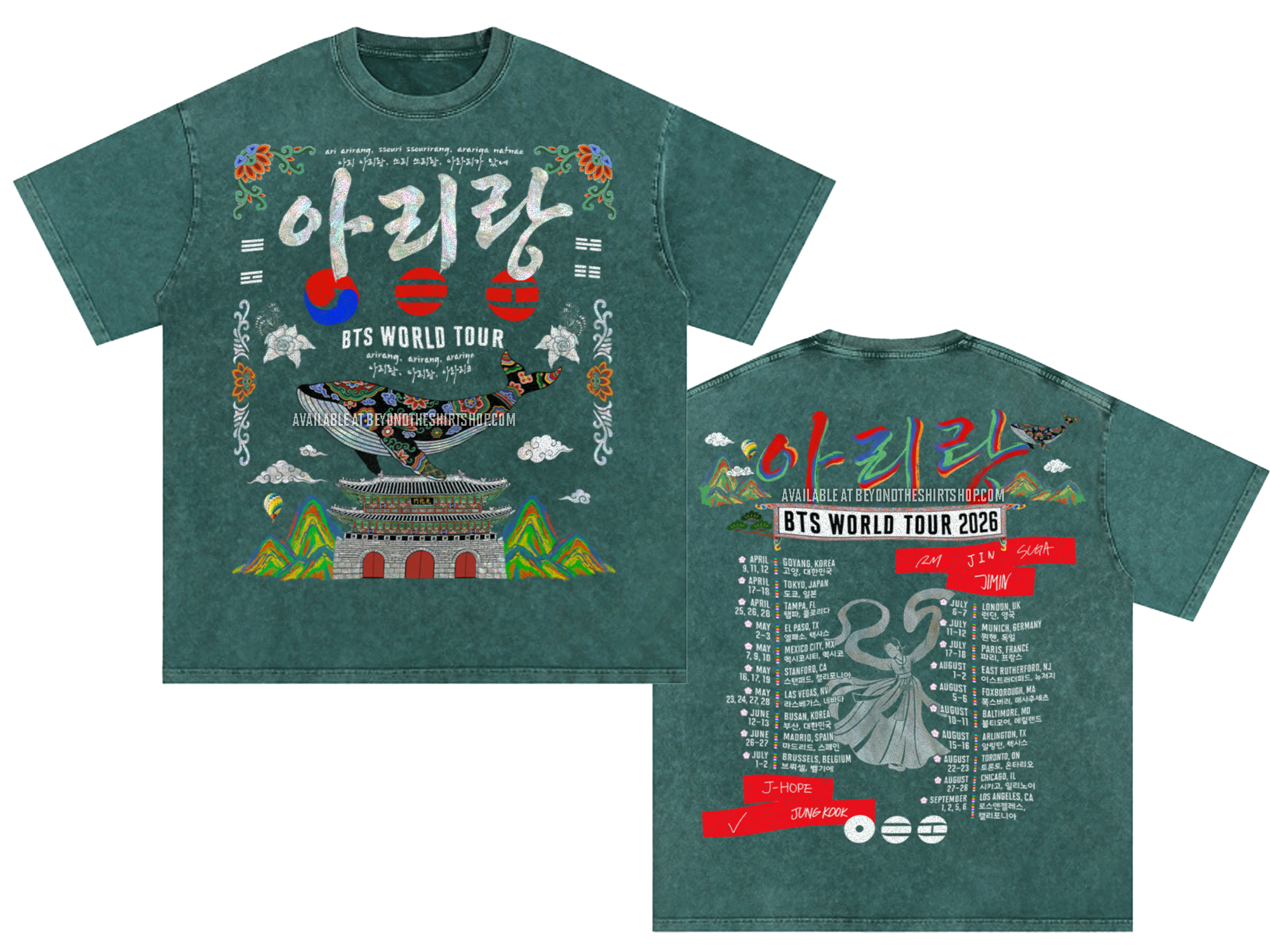 BTS Arirang Tour 2026 Green Wash Shirt