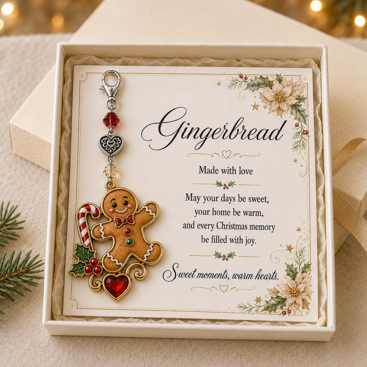 🎄A Christmas Keepsake She’ll Carry All Year Long – Keychain & Greeting Card Set