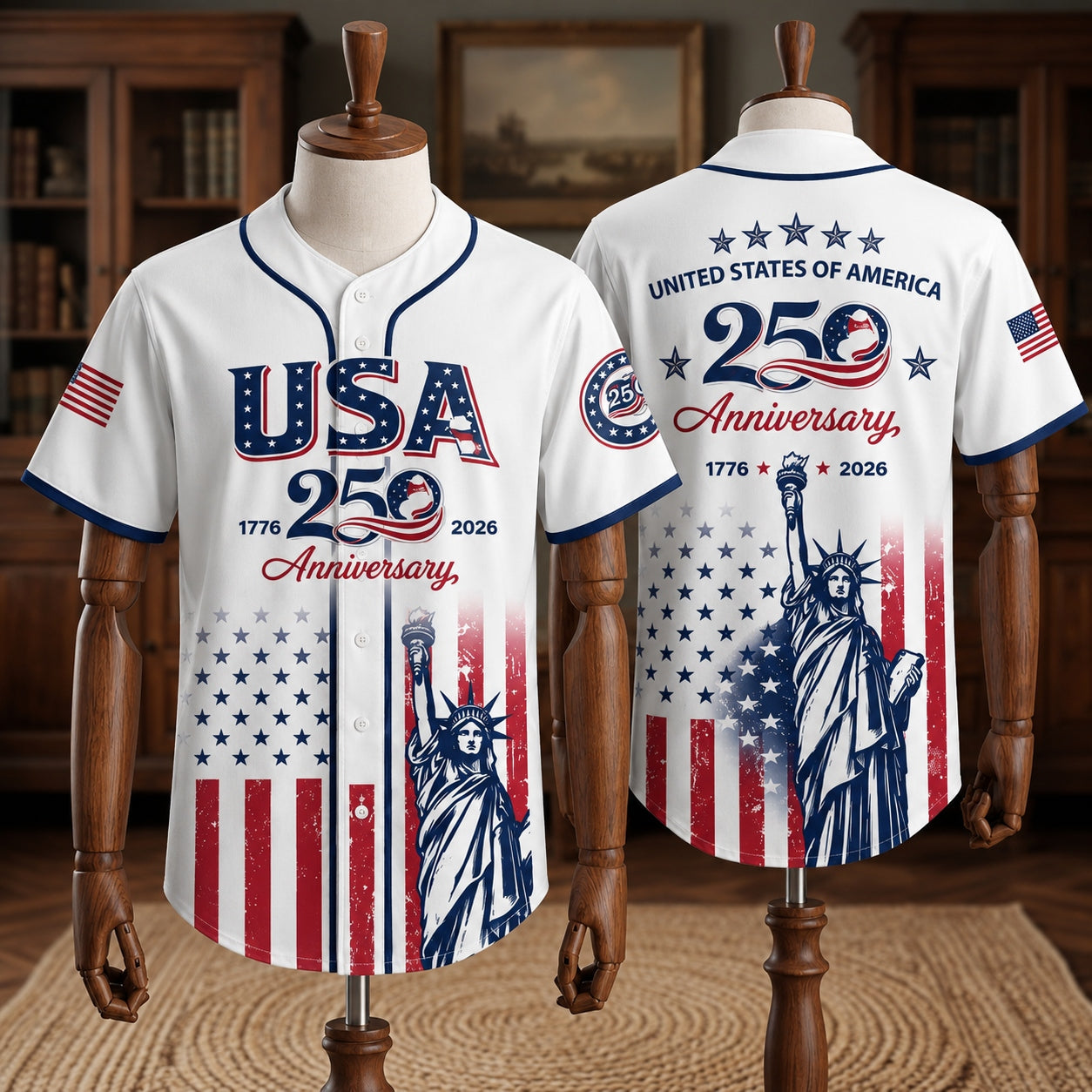 USA 250th Anniversary Horse Patriotic Baseball Jersey | Vintage 1776–2026 American Freedom Shirt
