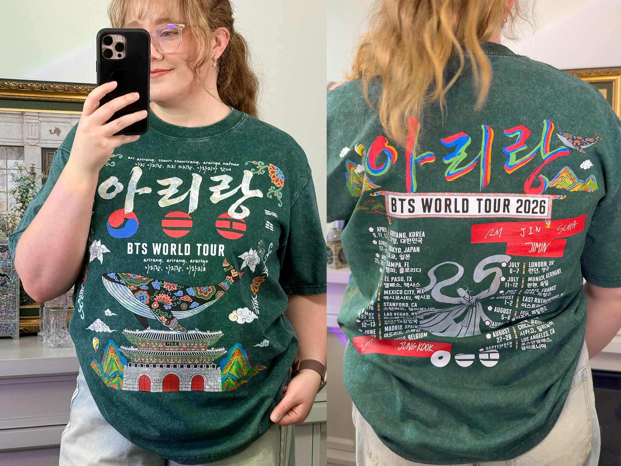 BTS Arirang Tour 2026 Green Wash Shirt