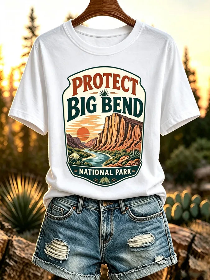 Women's Protect Our National Parks Print Short-Sleeve Top