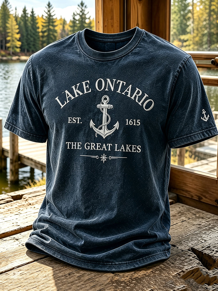 Men's 1615 Ontario Printed Casual Short-sleeve T-shirt