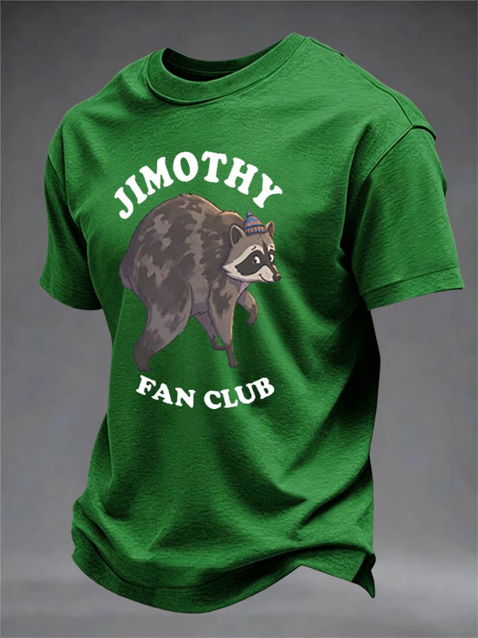 Men's Retro Jimothy Fan Club Printed Casual T-Shirt