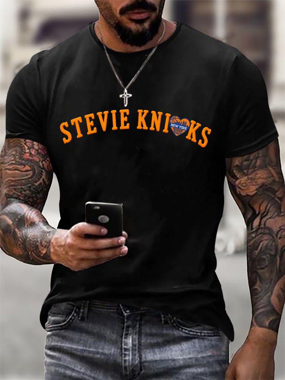 Men's Retro New York Basketball Stevie Print T-Shirt