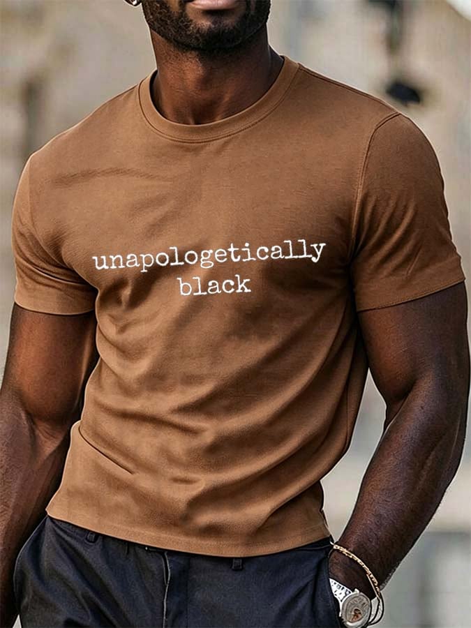 Men's Unapologetically Black Crew Neck Short-Sleeve T-Shirt