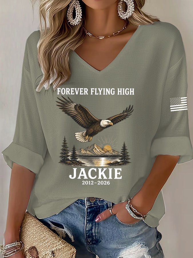 Women's Forever Flying High Print Waffle Top